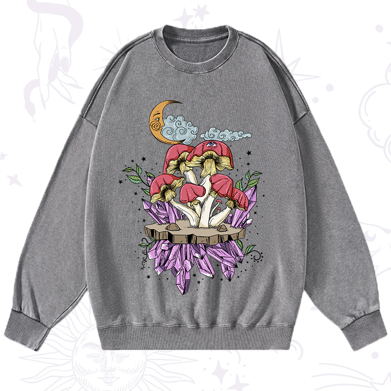 Fantasy Mushroom Washed Sweatshirt