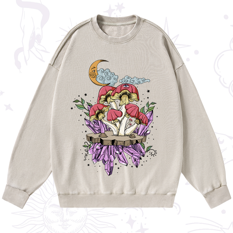 Fantasy Mushroom Washed Sweatshirt