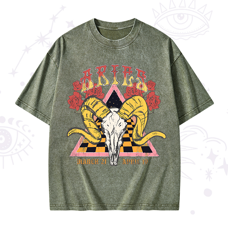 Aries Crew Zodiac Washed T-Shirt