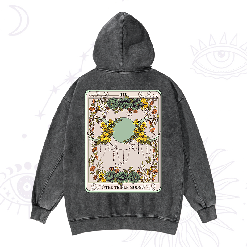 The Triple Moon Tarot Washed Hoodie