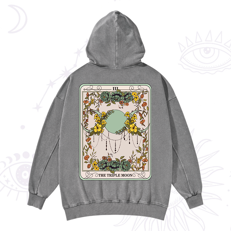 The Triple Moon Tarot Washed Hoodie