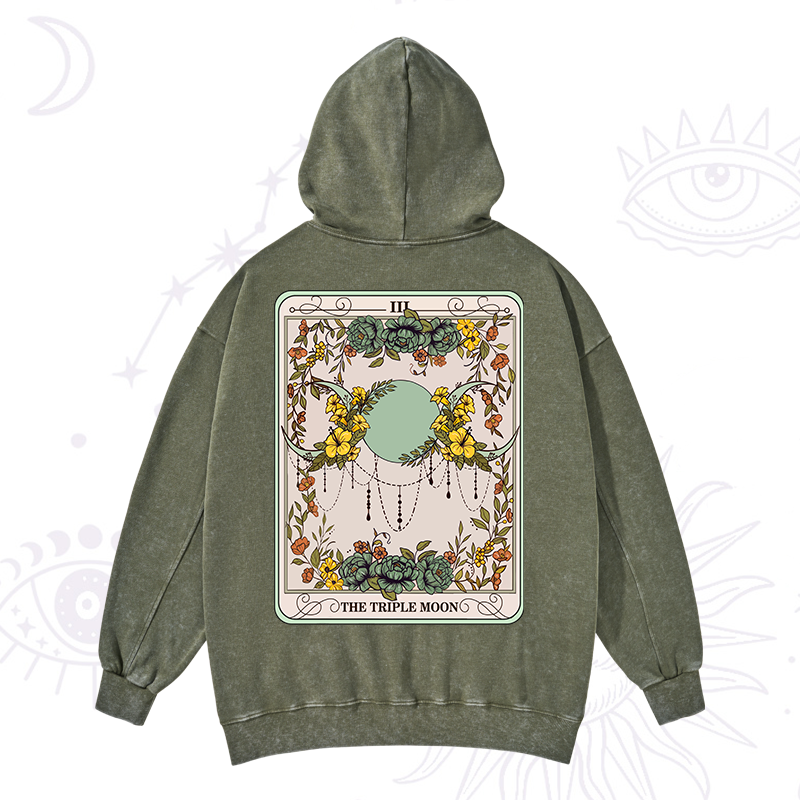 The Triple Moon Tarot Washed Hoodie