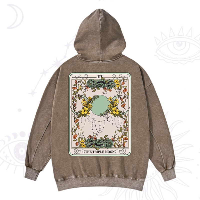 The Triple Moon Tarot Washed Hoodie