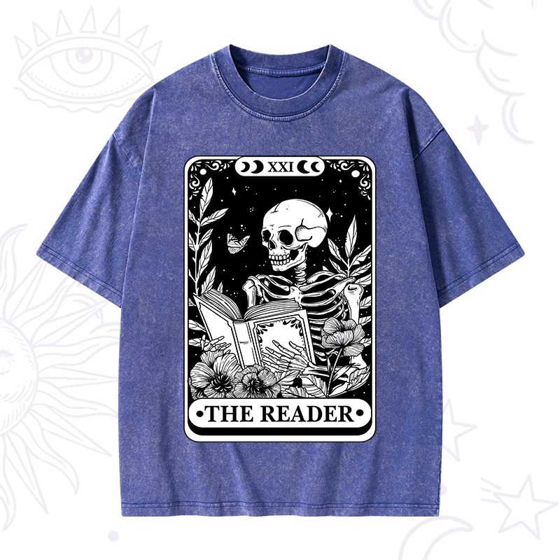 The Reader Tarot Card Washed T-Shirt