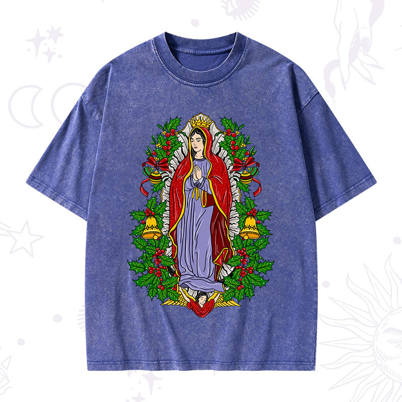 Christmas Mother Mary Washed T-Shirt