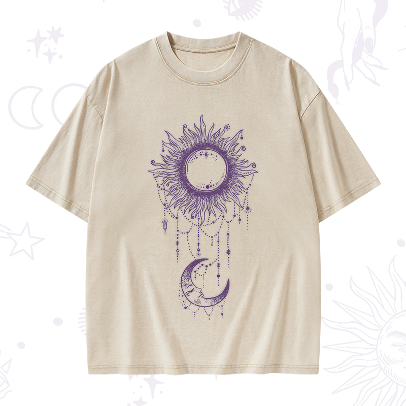 Radiance Of Sun And Moon Washed T-Shirt