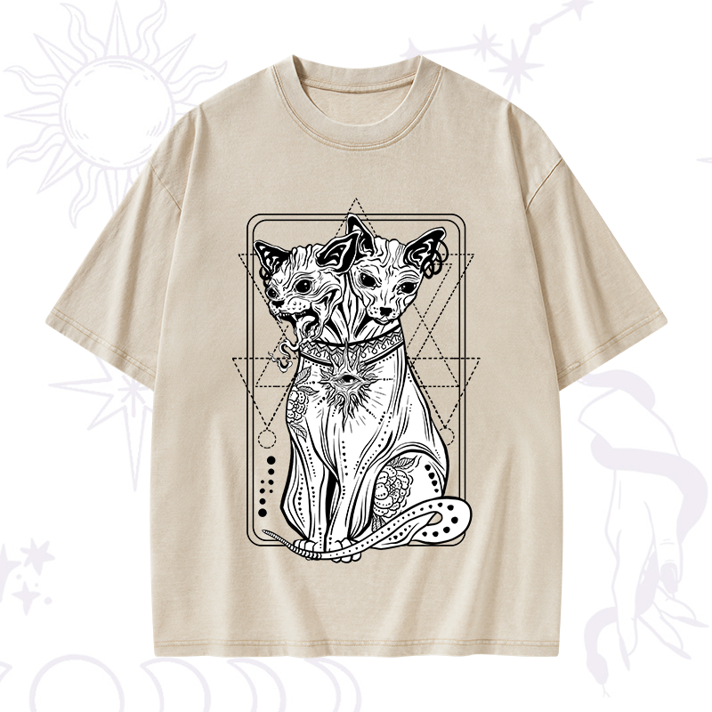 The Cat Goddess Bastet Washed T-Shirt