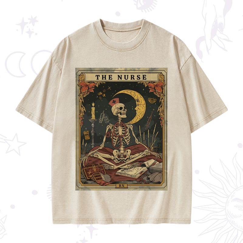 The Nurse Tarot Card Washed T-Shirt