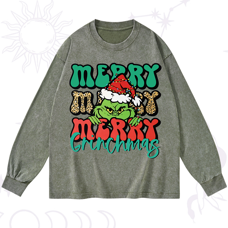 Merry Christmas Washed Long Sleeve Shirt