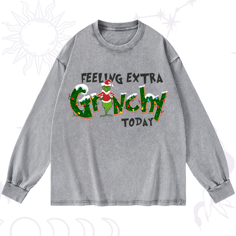 The Grinch Day Christmas Washed Long Sleeve Shirt