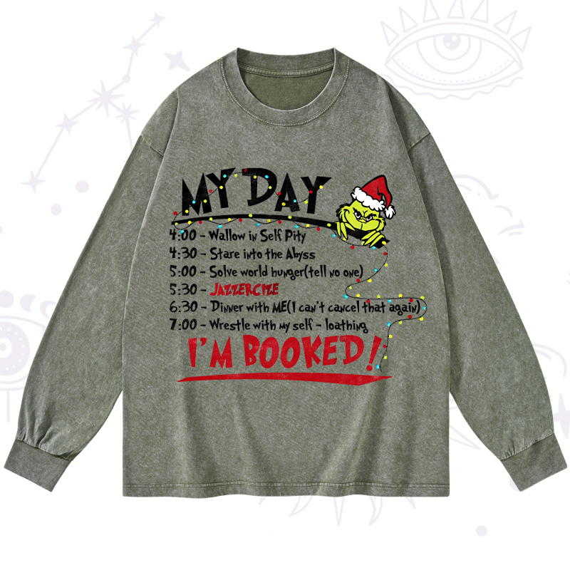 Fuck Them Kids Grinch Christmas Washed Long Sleeve Shirt