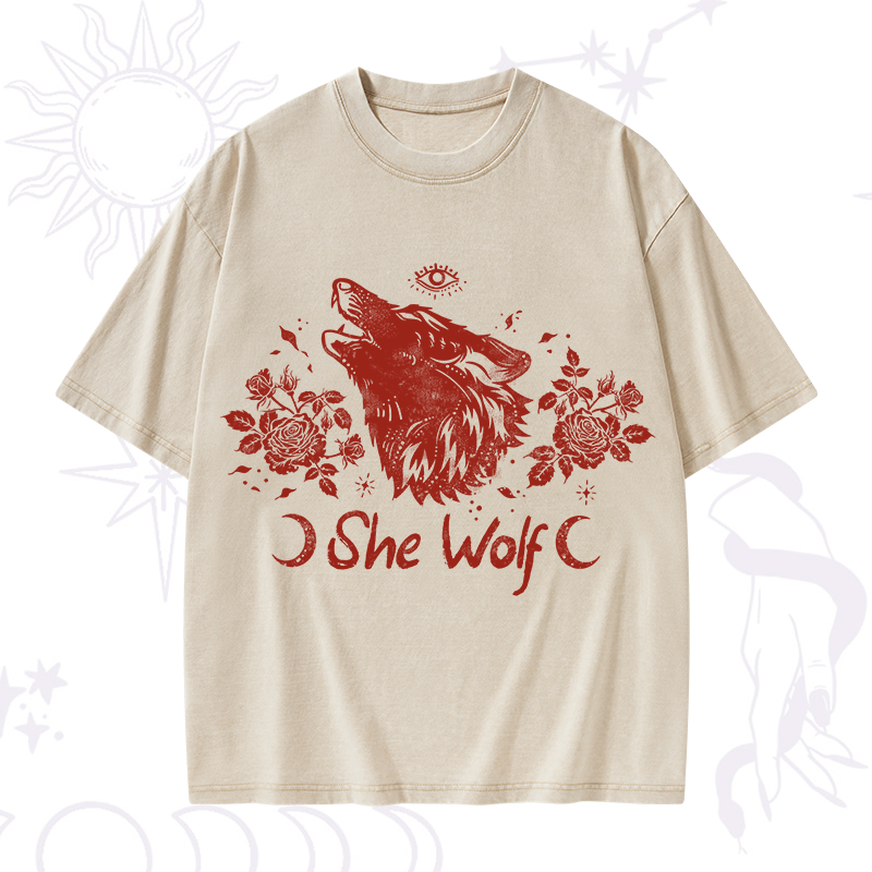 She Wolf Washed T-Shirt