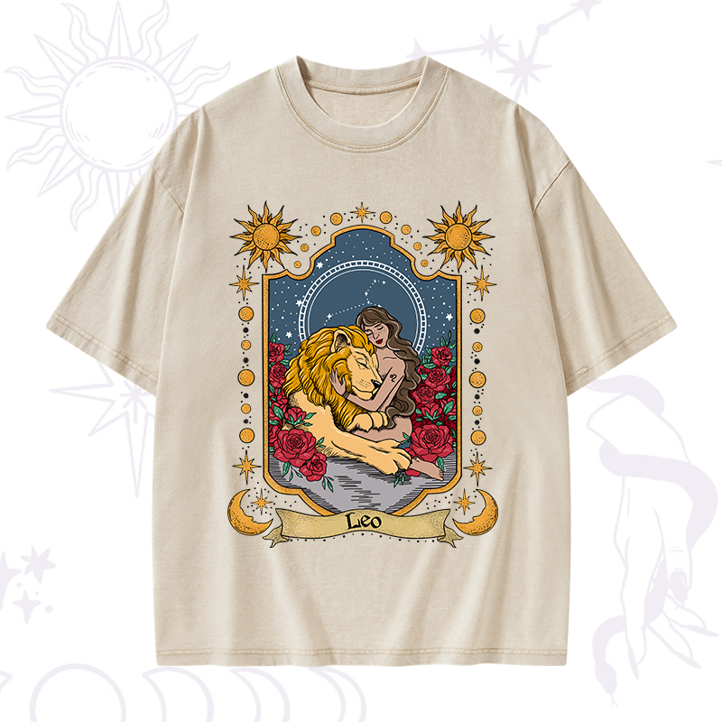 Leo Zodiac Washed T-Shirt