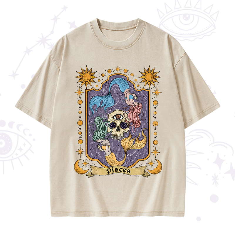 Pisces Zodiac Washed T-Shirt