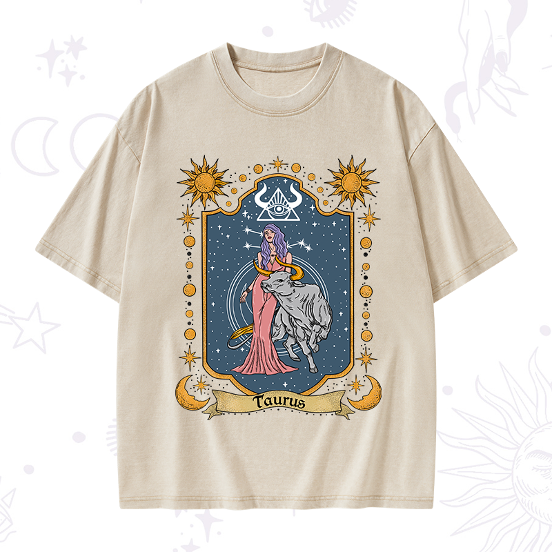 Taurus Zodiac Washed T-Shirt