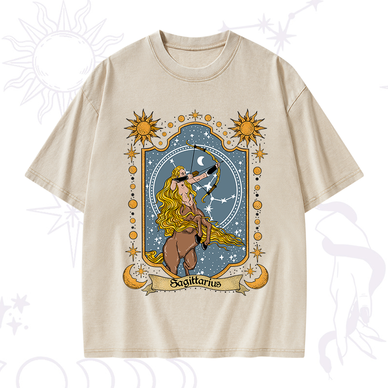 Sagittarius Zodiac Washed T-Shirt