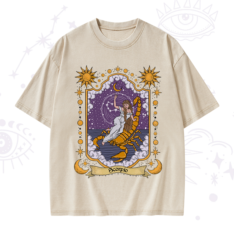 Scorpio Zodiac Washed T-Shirt