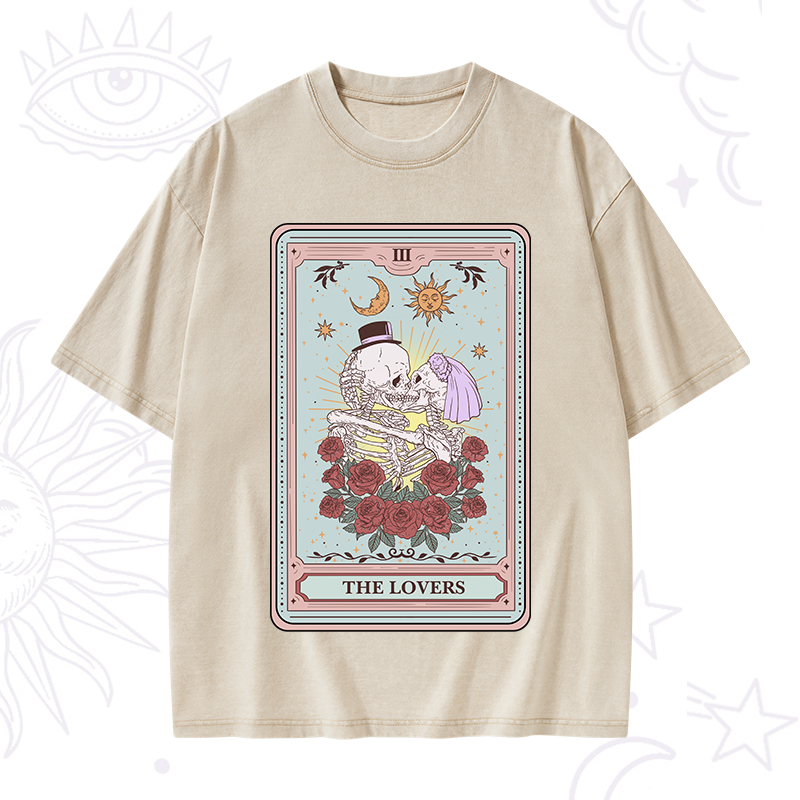 The Lovers Tarot Washed T-Shirt