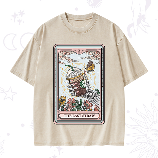 The Last Straw Tarot Washed T-Shirt