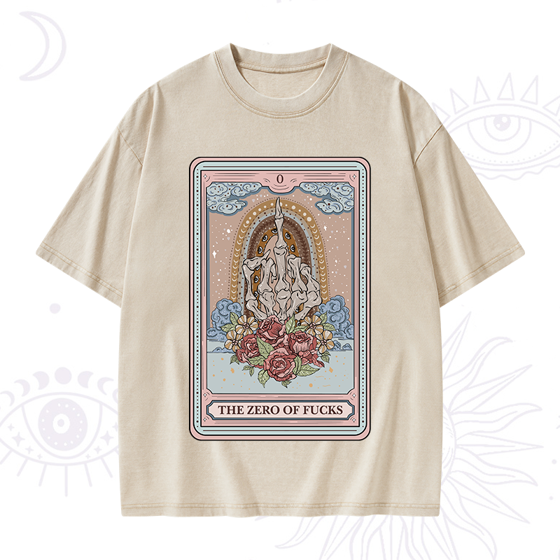 The Zero Of Fucks Tarot Washed T-Shirt