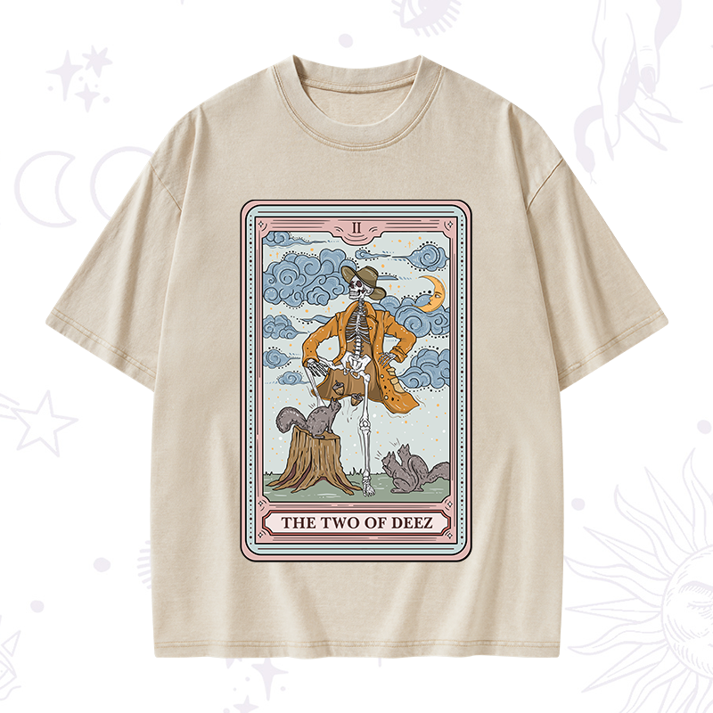 The Two Of Deez Tarot Washed T-Shirt