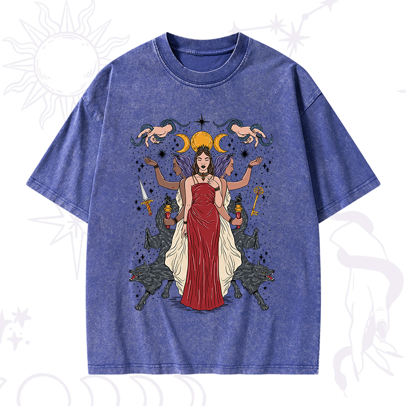 The Triple Goddess Hecate Washed T-Shirt