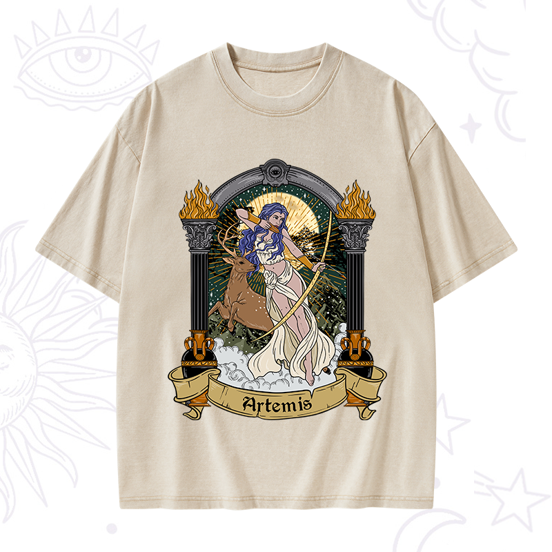 The Huntress Goddess Artemis Washed T-Shirt