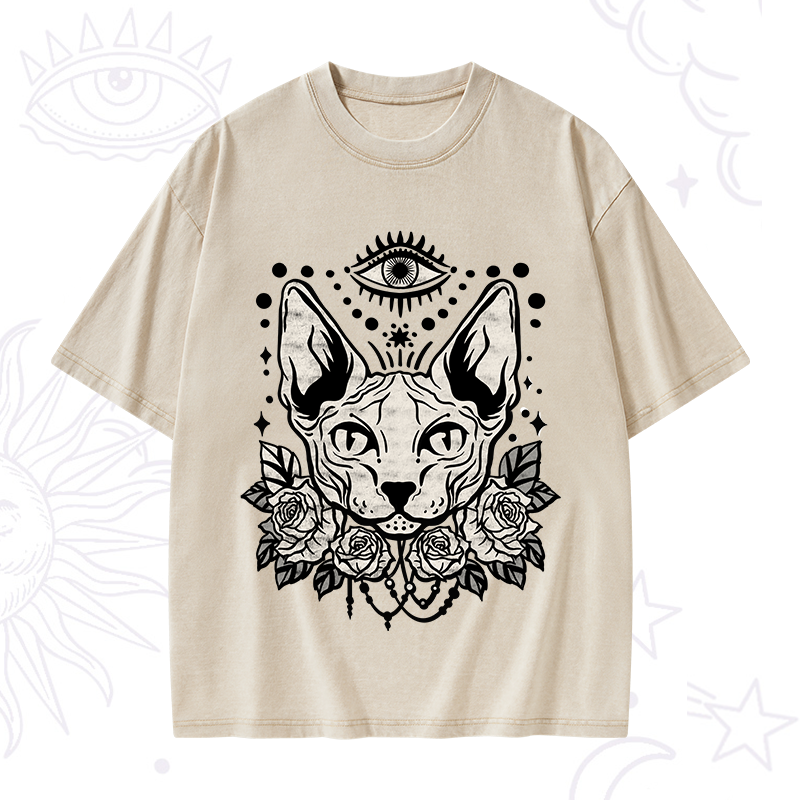 Mystical Cat Washed T-Shirt