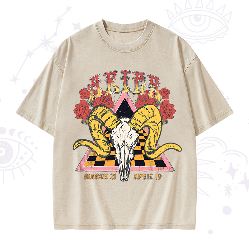 Aries Crew Zodiac Washed T-Shirt