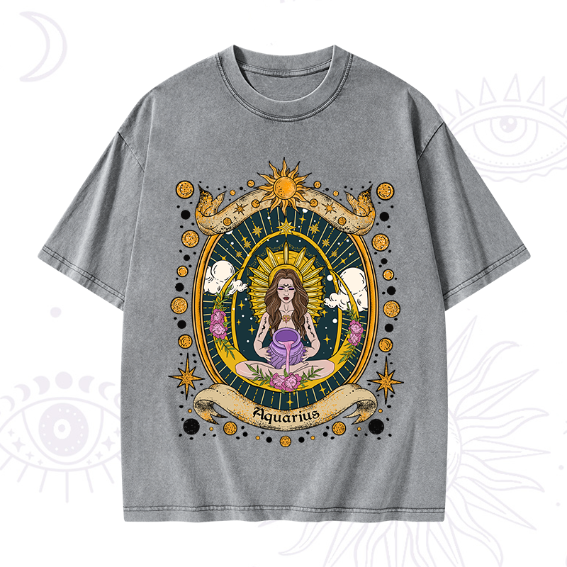 Aquarius Radiance Zodiac Washed T-Shirt