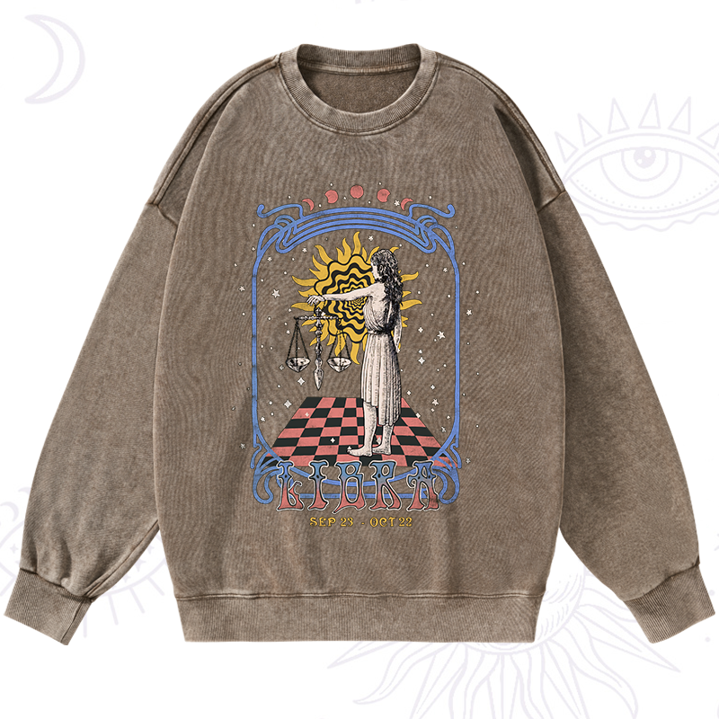 Libra Crew Zodiac Washed Sweatshirt