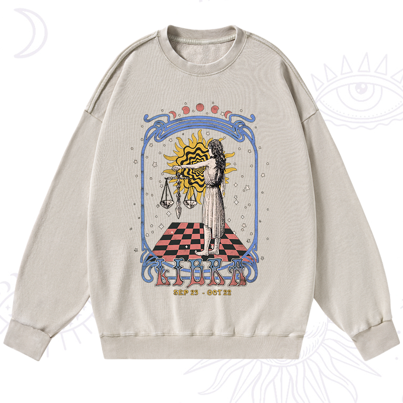 Libra Crew Zodiac Washed Sweatshirt