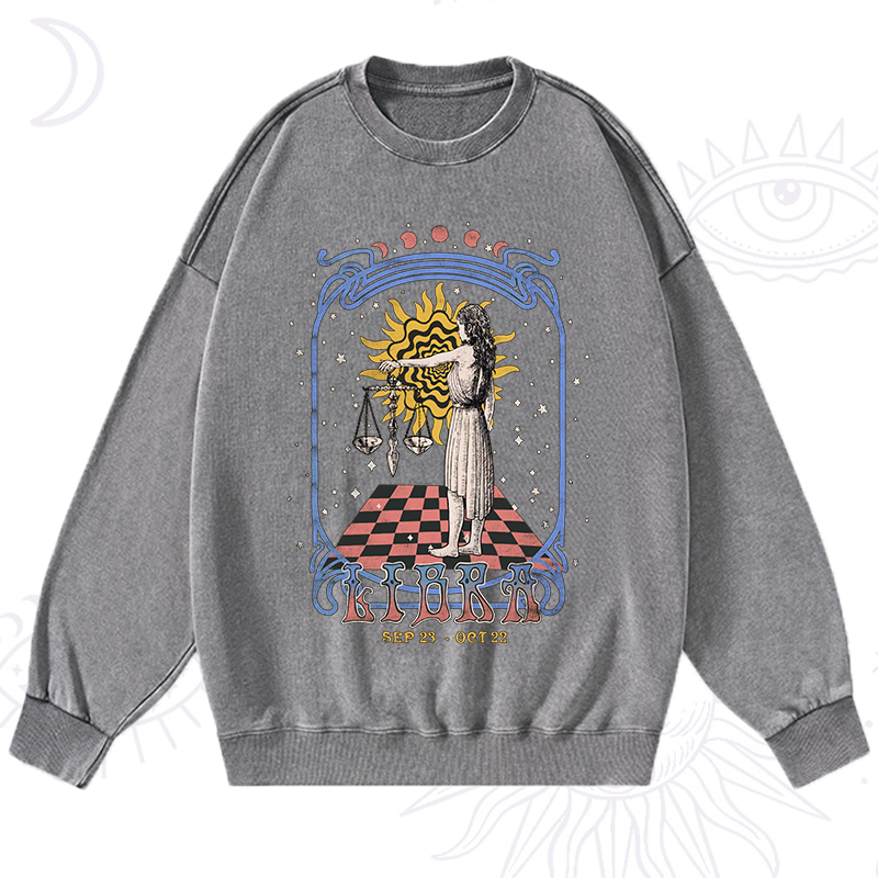 Libra Crew Zodiac Washed Sweatshirt