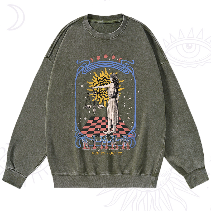 Libra Crew Zodiac Washed Sweatshirt