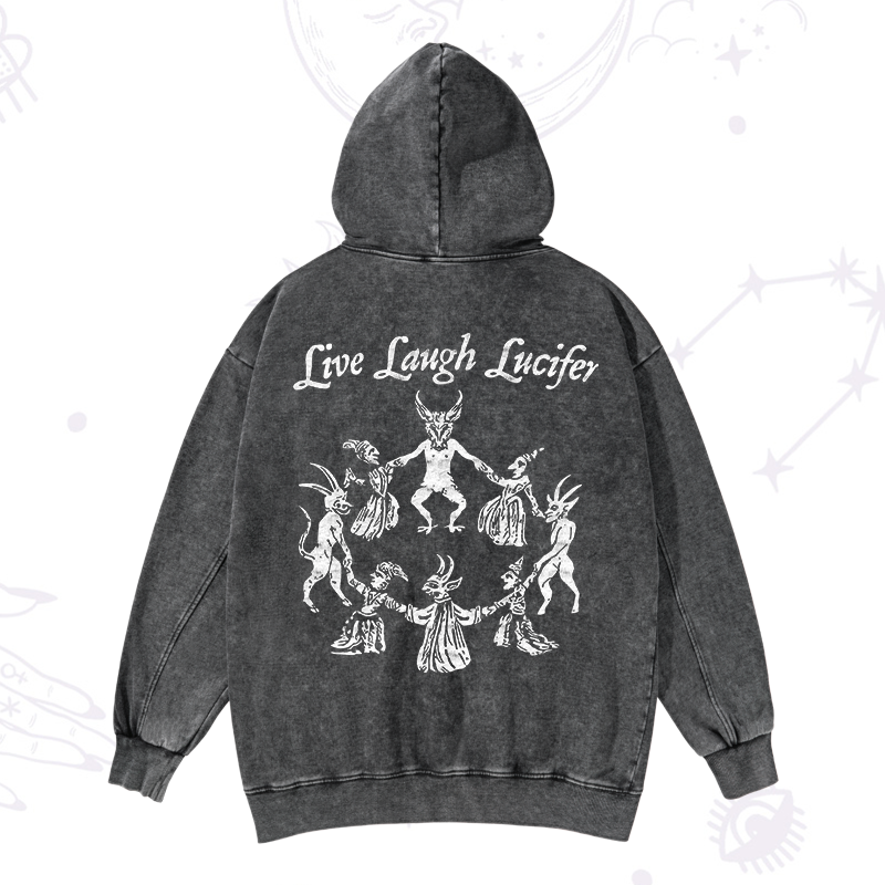 Live Laugh Lucifer Washed Hoodie