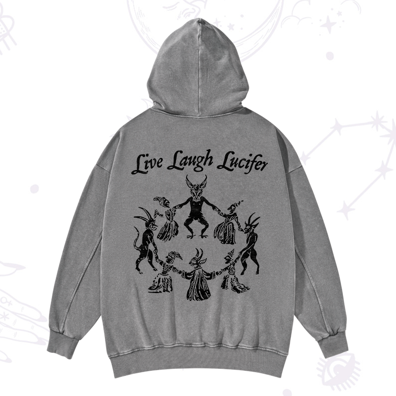 Live Laugh Lucifer Washed Hoodie