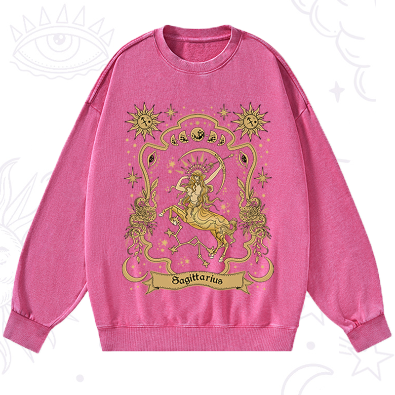 Sagittarius' Astral Mirage Zodiac Washed Sweatshirt