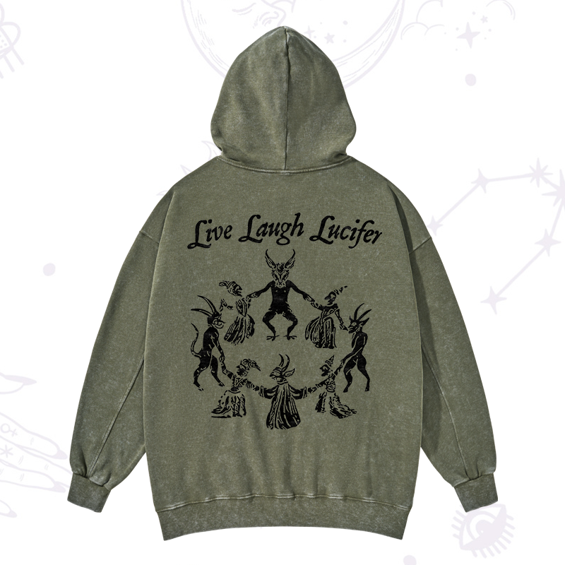 Live Laugh Lucifer Washed Hoodie