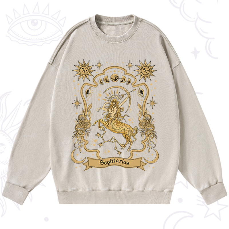 Sagittarius' Astral Mirage Zodiac Washed Sweatshirt