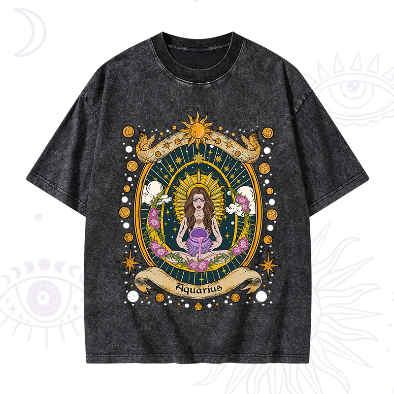 Aquarius Radiance Zodiac Washed T-Shirt