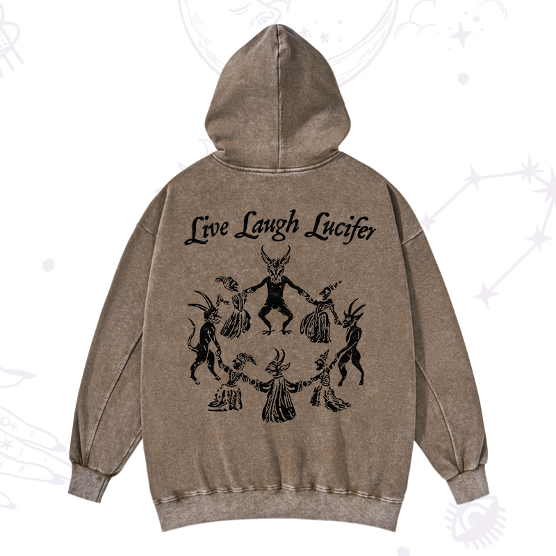 Live Laugh Lucifer Washed Hoodie