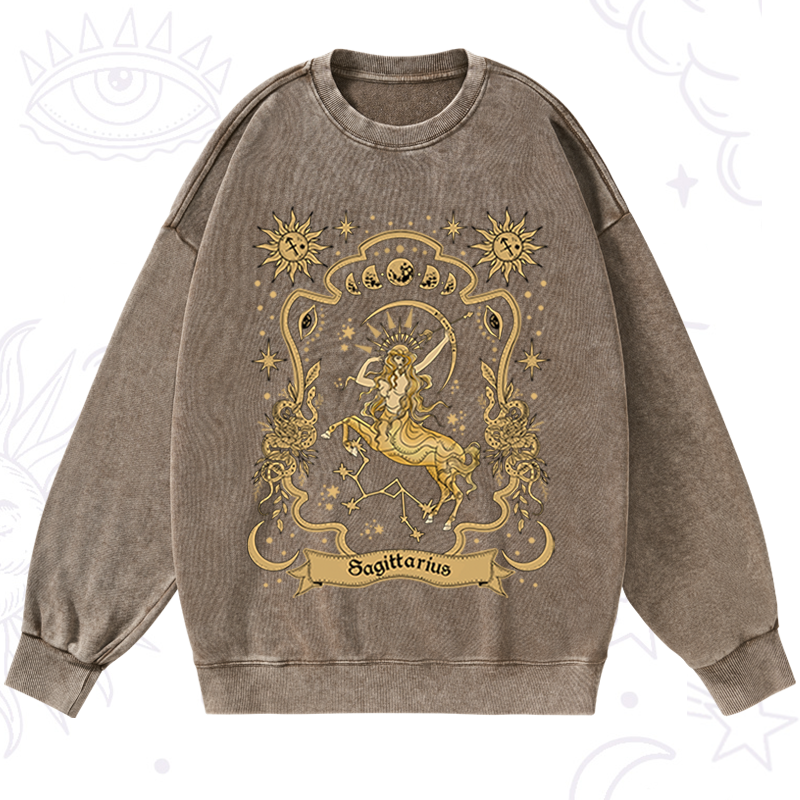 Sagittarius' Astral Mirage Zodiac Washed Sweatshirt