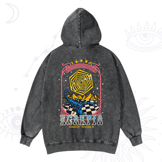 Scorpio Crew Zodiac Washed Hoodie