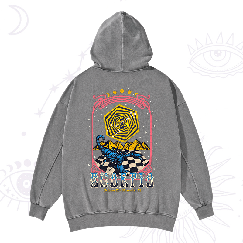 Scorpio Crew Zodiac Washed Hoodie