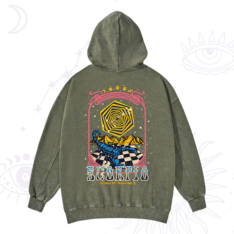 Scorpio Crew Zodiac Washed Hoodie