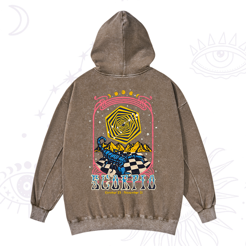 Scorpio Crew Zodiac Washed Hoodie