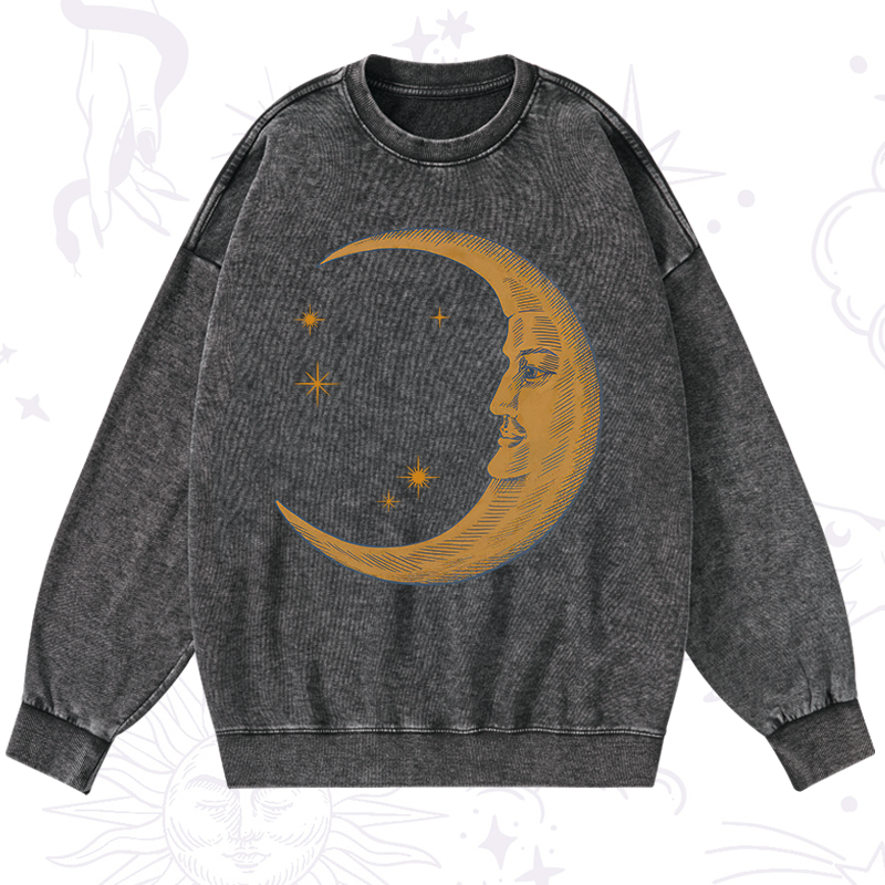 Celestial Moon Washed Sweatshirt