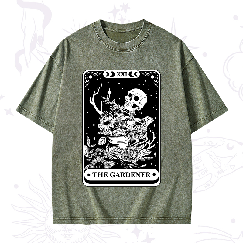 The Gardener Tarot Card Washed T-Shirt