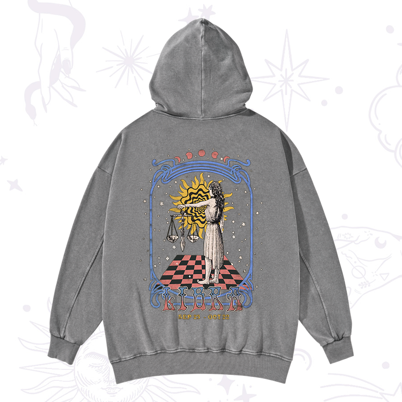 Libra Crew Zodiac Washed Hoodie