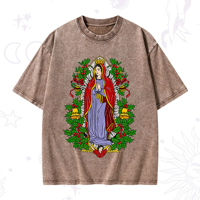 Christmas Mother Mary Washed T-Shirt